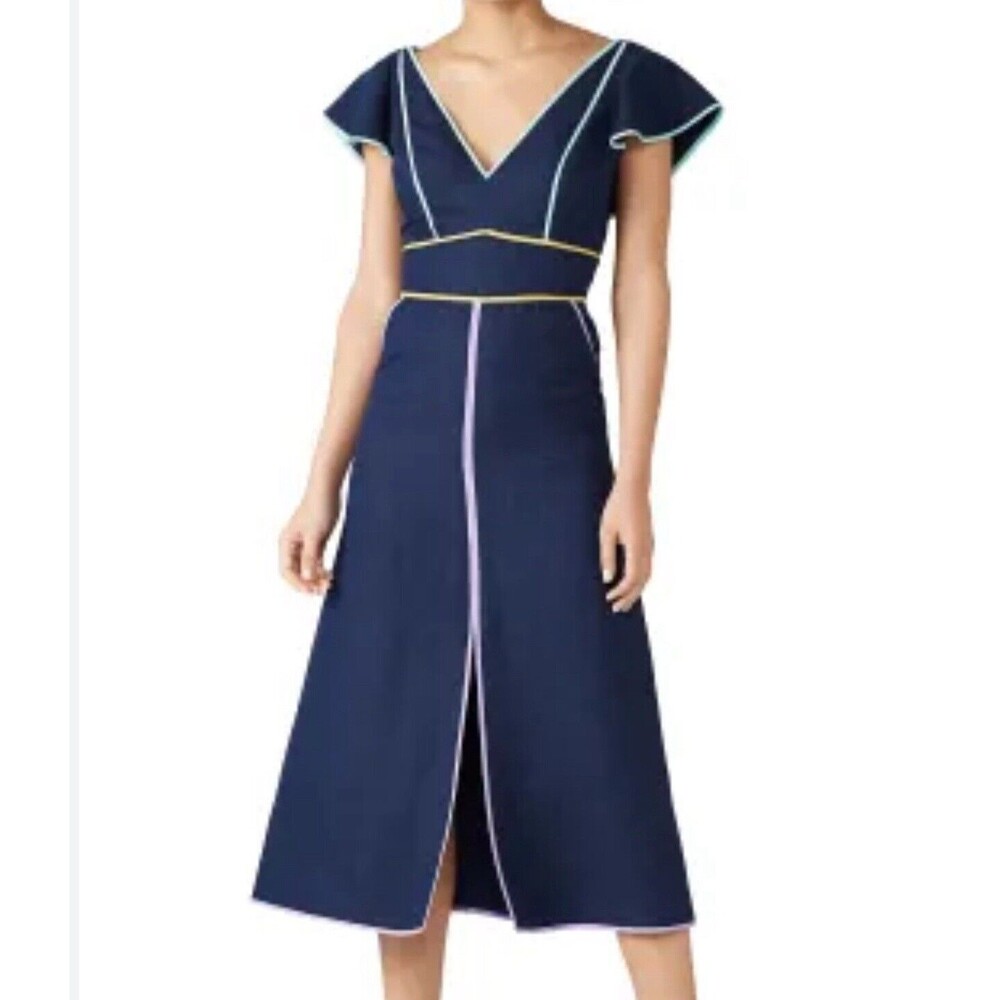 kate spade Navy Midi Dress with Pastel Piping